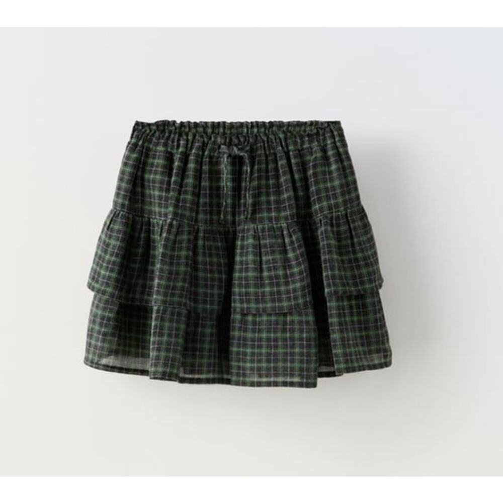 Zara green and black skort‎ size 7 girls new